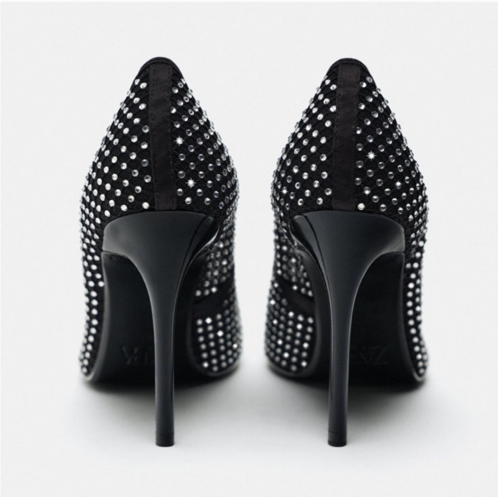 HEELED SHOES WITH RHINESTONES SIZE 6.5 - Picture 7 of 7